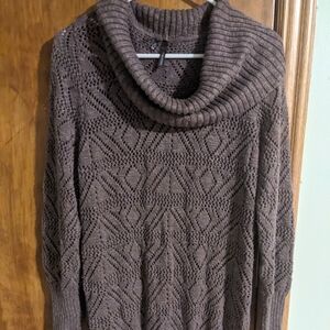 Sweater dress with cowl neck